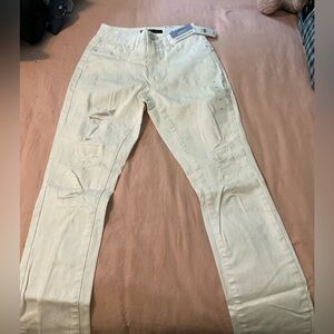 Bluenotes Cream Distressed Jeggings